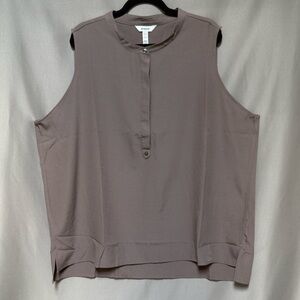 NWOT Spanx Sleeveles Crepe Top Purple 2X Loose Fit Shell Business Work Office